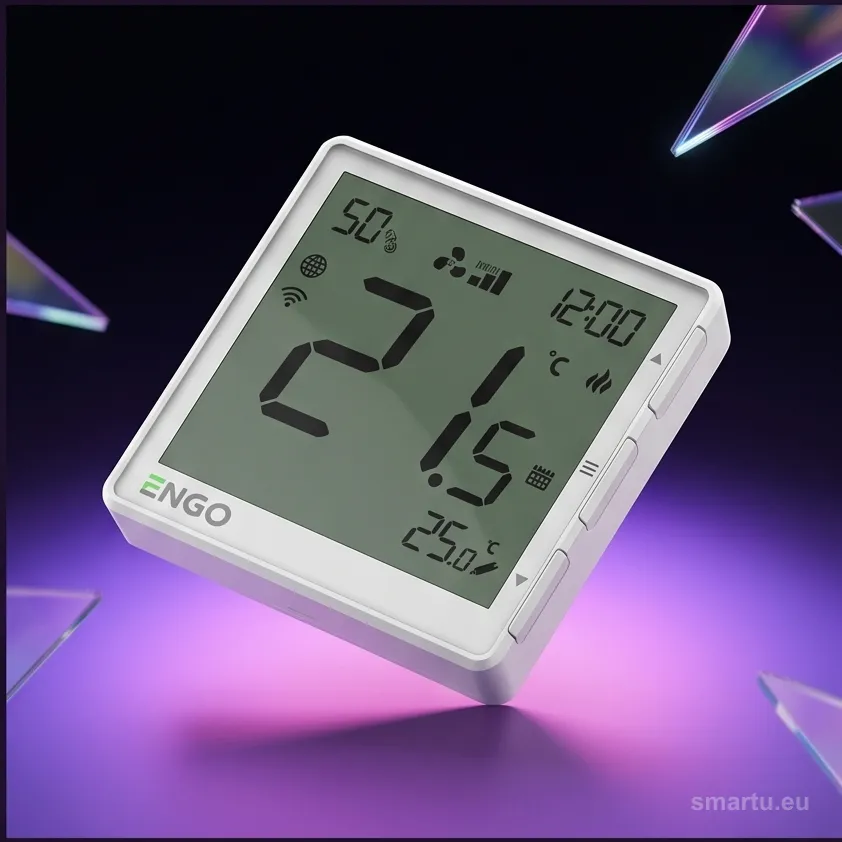 ENGO Controls EFAN-24W biały podtynkowy regulator klimakonwektora WiFi 24V Modbus fan-coil sterownik, ujęcie 1
