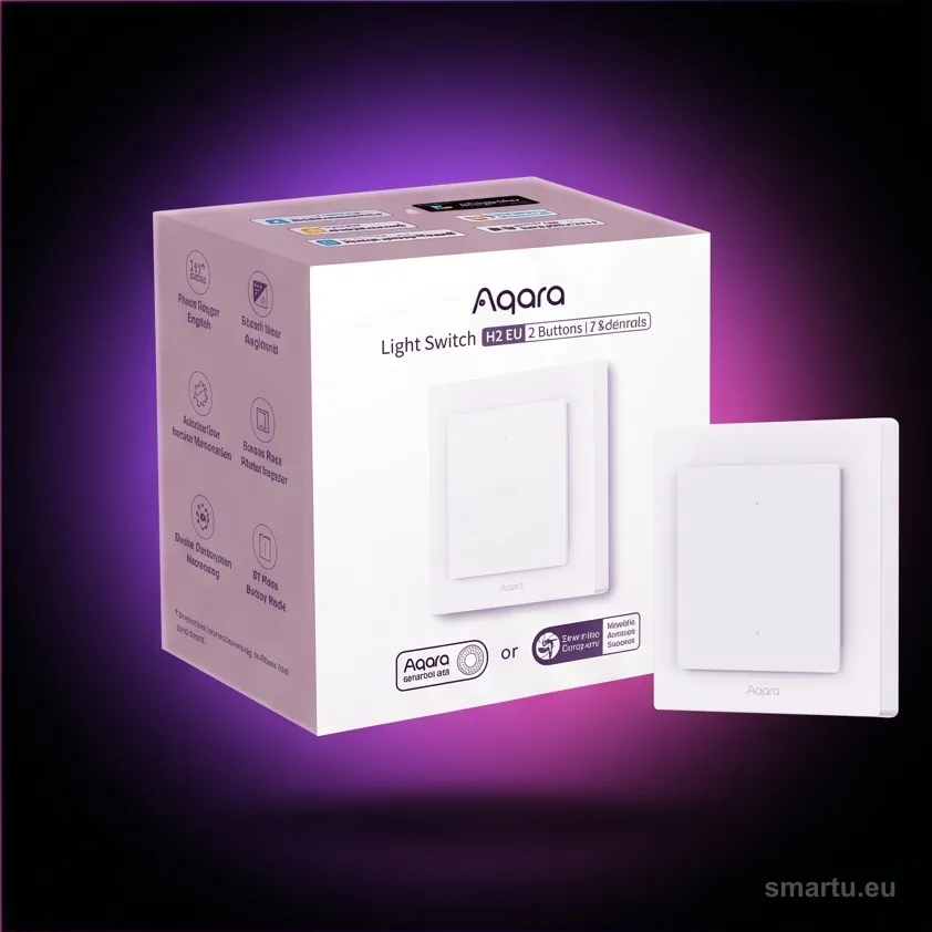 Aqara Light Switch H2 EU | Przełącznik | 2 przyciski, 1 kanał, offline WS-K07D, ujęcie 1