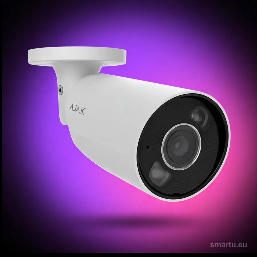 Ajax BulletCam HL 8MP 2.8mm biała kamera IP tubowa z hybrydowym oświetleniem montaż na fasadzie Ajax BulletCam HL 8MP 2.8mm biała kamera IP tubowa z hybrydowym oświetleniem montaż na fasadzie