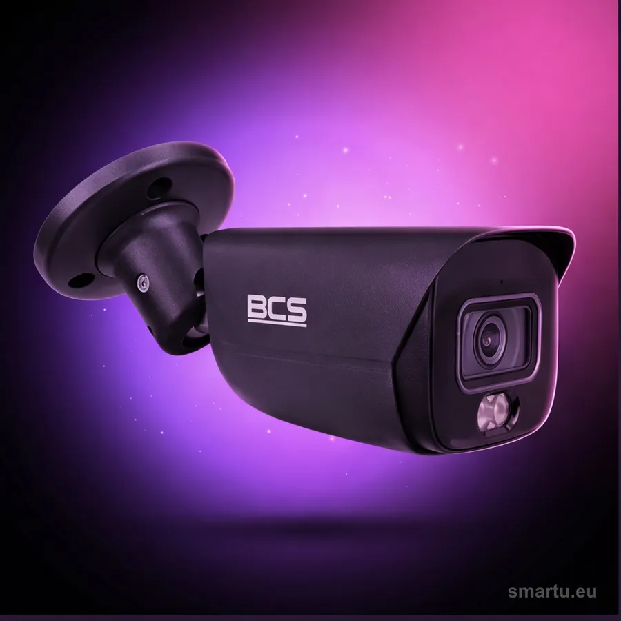 Kamera BCS LINE BCS-L-TIP28FCR5L5-Ai1-G tuba 8MP NightColor WhiteLight 50m widok z boku Kamera BCS LINE BCS-L-TIP28FCR5L5-Ai1-G tuba 8MP NightColor WhiteLight 50m widok z boku