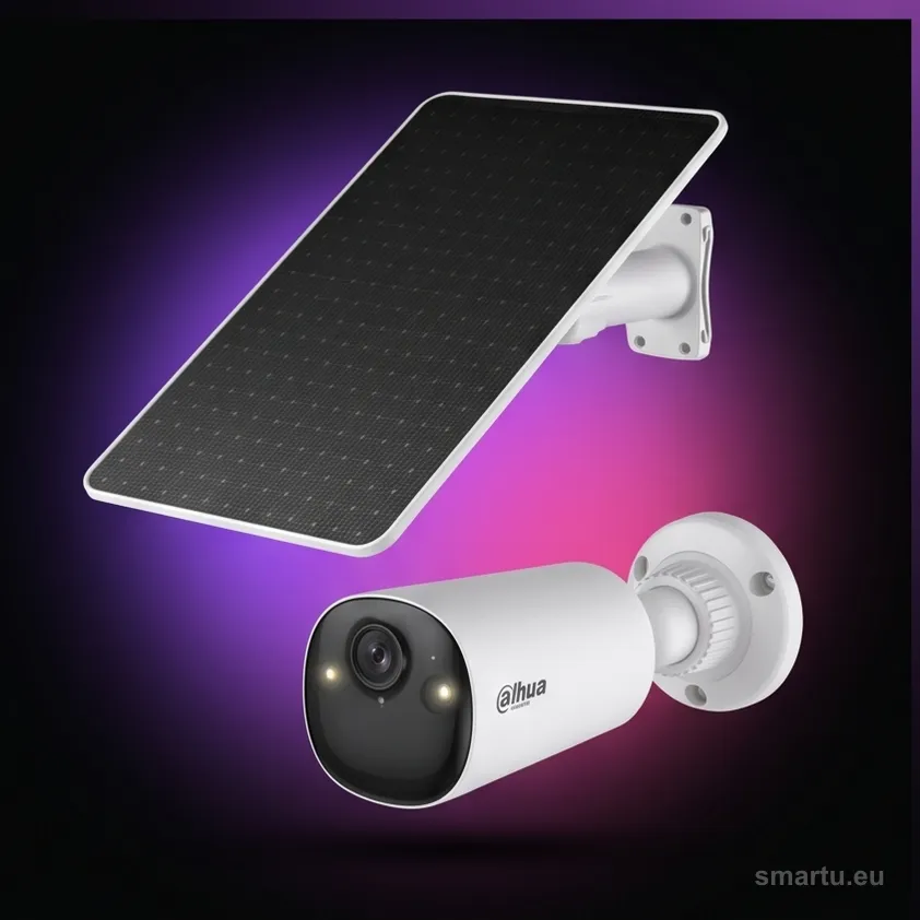 Zestaw Dahua 4G BF4CP-4G-0210B-XL kamera solarna 4 Mpx z panelem, IP66, Smart Dual Light