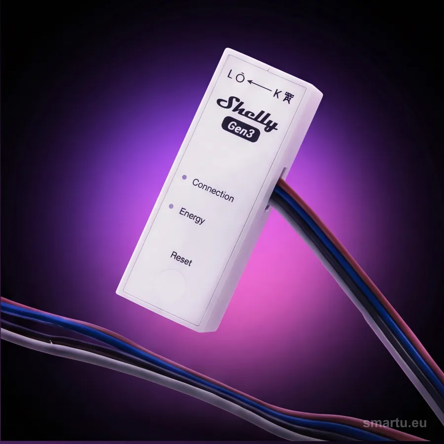 Shelly 3EM-63W Gen3 licznik energii 3-fazowy WiFi, przewody pomiarowe, do 63 A, szyna DIN, MQTT, ujęcie 1