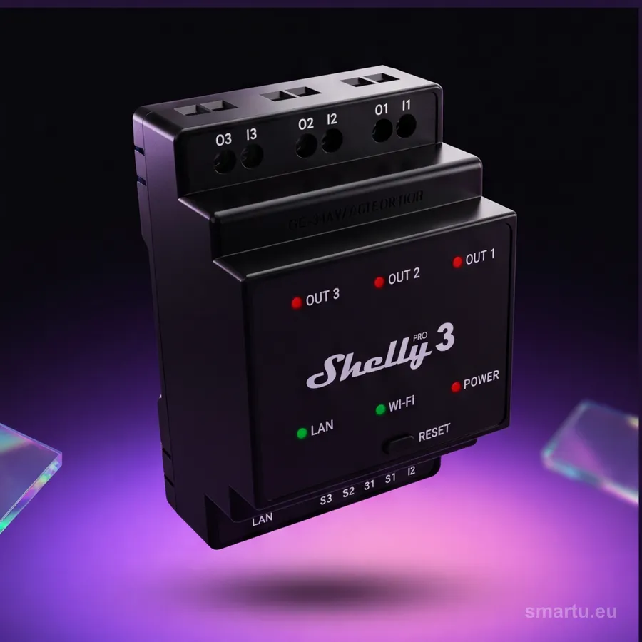 Shelly Pro 3 przekaźnik DIN 3-kanałowy 3x16A styki bezpotencjałowe WiFi LAN Bluetooth, ujęcie 1