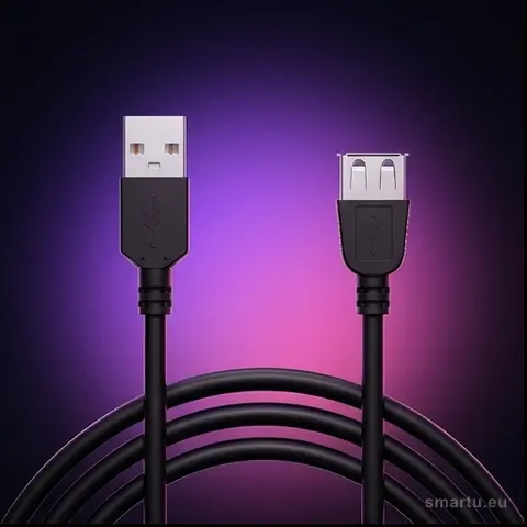 Przedłużacz USB-A M/F 3 m czarny, wtyk-gniazdo, do podłączenia urządzeń USB Przedłużacz USB-A M/F 3 m czarny, wtyk-gniazdo, do podłączenia urządzeń USB