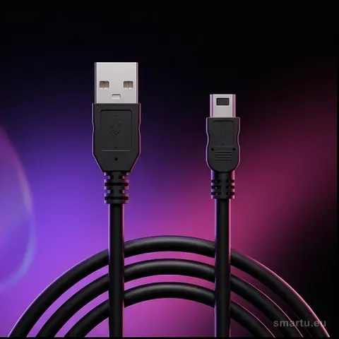 Kabel USB A, mini B 1m do ładowania i transmisji danych, czarny, do tabletów, nawigacji, kamer, odtwarzaczy MP3/MP4, blister Kabel USB A, mini B 1m do ładowania i transmisji danych, czarny, do tabletów, nawigacji, kamer, odtwarzaczy MP3/MP4, blister