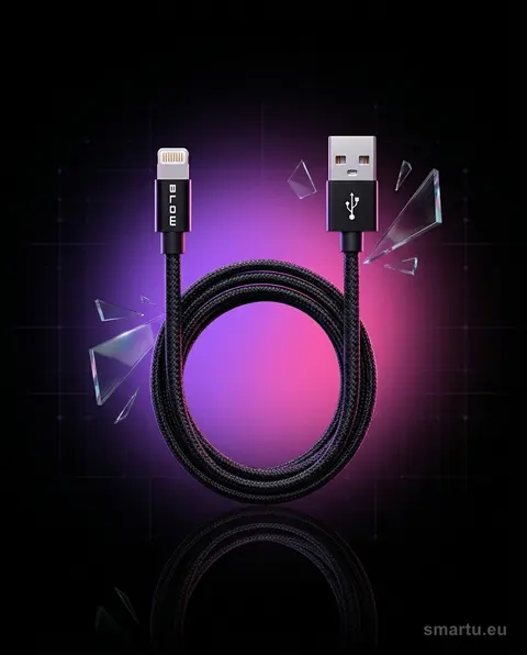 Kabel USB-A, iPhone 1,5m pleciony, czarny, szybkie ładowanie i synchronizacja danych dla Apple Kabel USB-A, iPhone 1,5m pleciony, czarny, szybkie ładowanie i synchronizacja danych dla Apple