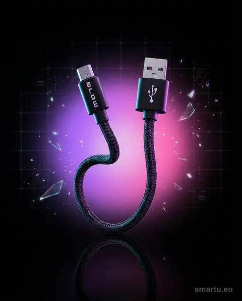 BLOW Kabel USB-A, micro B, 2m, plecionka, czarny: szybkie ładowanie i transfer danych dla smartfonów, tabletów, aparatów BLOW Kabel USB-A, micro B, 2m, plecionka, czarny: szybkie ładowanie i transfer danych dla smartfonów, tabletów, aparatów