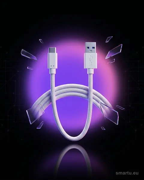 Przyłącze USB 3.0 A, USB-C 0,5m białe, kabel do urządzeń mobilnych Przyłącze USB 3.0 A, USB-C 0,5m białe, kabel do urządzeń mobilnych
