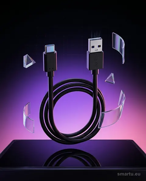 Kabel USB 3.0 A na USB-C 0,5m czarny do urządzeń mobilnych Kabel USB 3.0 A na USB-C 0,5m czarny do urządzeń mobilnych