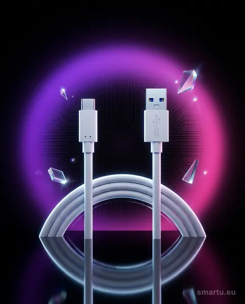 Przyłącze USB 3.0 A, USB-C 1m białe BLISTER do urządzeń mobilnych, szybkie ładowanie i transfer danych Przyłącze USB 3.0 A, USB-C 1m białe BLISTER do urządzeń mobilnych, szybkie ładowanie i transfer danych