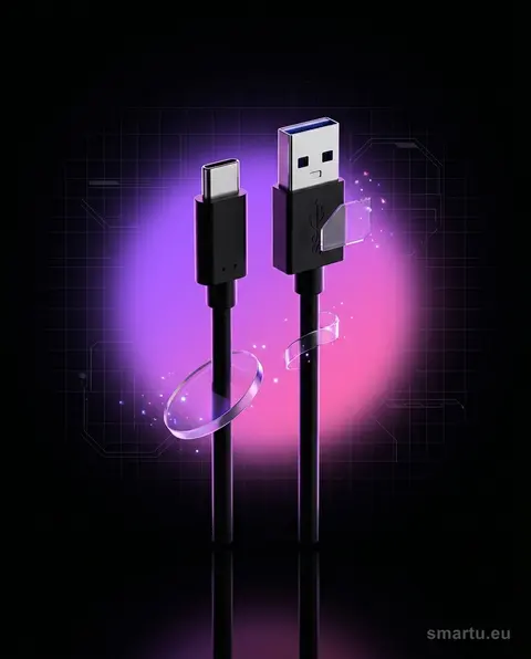 Przyłącze USB 3.0 A, USB-C 2m czarne, kabel do urządzeń mobilnych Przyłącze USB 3.0 A, USB-C 2m czarne, kabel do urządzeń mobilnych