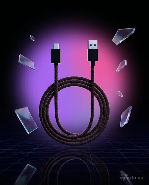 Kabel USB 3.0 A na USB-C 1m plecionka czarny Kabel USB 3.0 A na USB-C 1m plecionka czarny