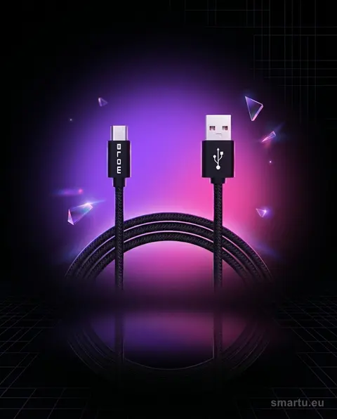 Kabel USB-A do micro USB-B, 1,5 m, plecionka nylonowa, czarny, ładowanie i synchronizacja danych Kabel USB-A do micro USB-B, 1,5 m, plecionka nylonowa, czarny, ładowanie i synchronizacja danych