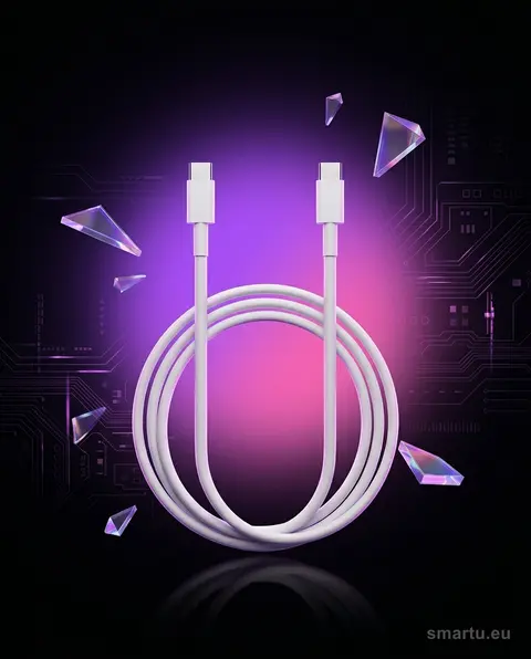 Kabel USB-C do USB-C 2.0 1,0m biały do ładowania i transmisji danych Kabel USB-C do USB-C 2.0 1,0m biały do ładowania i transmisji danych