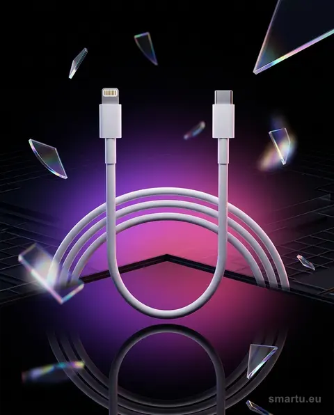 Kabel USB-C, Lightning do iPhone 1m biały, szybkie ładowanie 20W Power Delivery, transmisja danych 480Mbps Kabel USB-C, Lightning do iPhone 1m biały, szybkie ładowanie 20W Power Delivery, transmisja danych 480Mbps