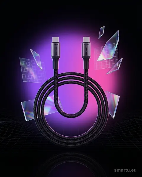 Kabel USB-C, USB-C 2.0 1m plecionka 100W Power Delivery Quick Charge 4.0 Kabel USB-C, USB-C 2.0 1m plecionka 100W Power Delivery Quick Charge 4.0
