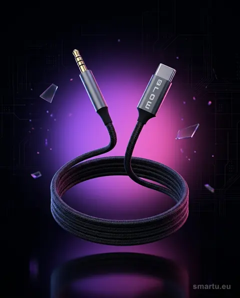Adapter USB-C jack 3,5 mm 1m plecionka DAC, przyłącze audio Adapter USB-C jack 3,5 mm 1m plecionka DAC, przyłącze audio