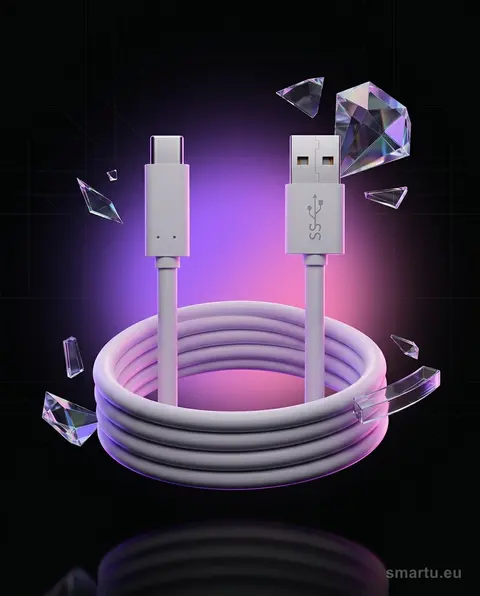 Kabel USB 3.0 A, USB-C 2m biały, szybkie ładowanie i przesył danych, do smartfonów i tabletów Kabel USB 3.0 A, USB-C 2m biały, szybkie ładowanie i przesył danych, do smartfonów i tabletów