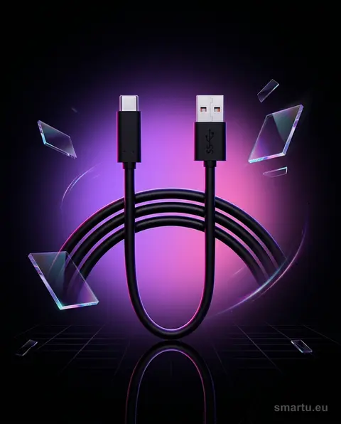 Kabel USB 3.0 A, USB-C 1,5m Blow czarny do ładowania i transferu danych, wzmocniony Kabel USB 3.0 A, USB-C 1,5m Blow czarny do ładowania i transferu danych, wzmocniony
