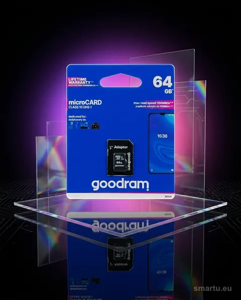 Karta microSDXC 64GB Goodram UHS-I z adapterem SD, do 100 MB/s Karta microSDXC 64GB Goodram UHS-I z adapterem SD, do 100 MB/s
