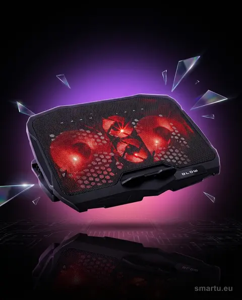BLOW HURRICANE Podstawka chłodząca laptop 4 wentylatory 390x280mm USB BLOW HURRICANE Podstawka chłodząca laptop 4 wentylatory 390x280mm USB