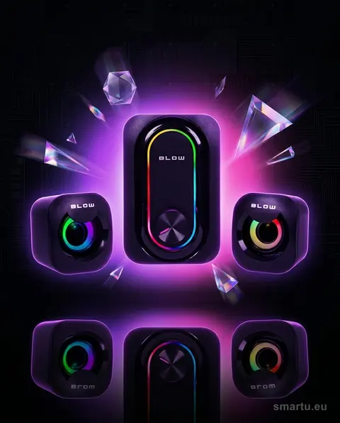 Głośniki komputerowe 2.1 gamingowe z subwooferem USB 6W RGB Głośniki komputerowe 2.1 gamingowe z subwooferem USB 6W RGB