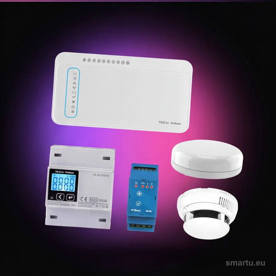 TECH STEROWNIKI Zestaw ochrony domu: woda, brama, pomiar energii, czujniki smart home