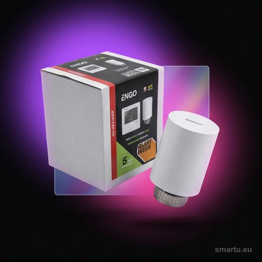 ENGO E25-BATW-4 + ETRV-M30 zestaw inteligentnego ogrzewania biały, 4 termostaty WiFi + głowice grzejnikowe