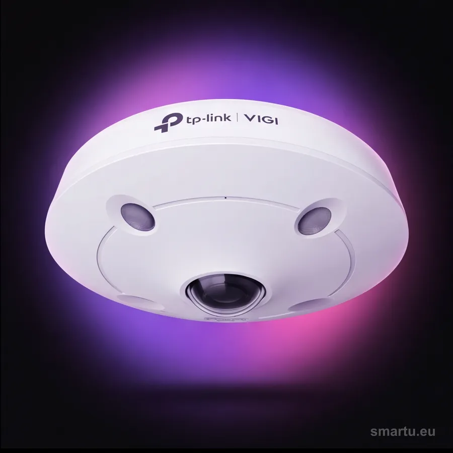 TP-Link InSight S655I kamera fisheye 5 Mpx widok frontalny obiektyw 180 stopni białe tło TP-Link InSight S655I kamera fisheye 5 Mpx widok frontalny obiektyw 180 stopni białe tło