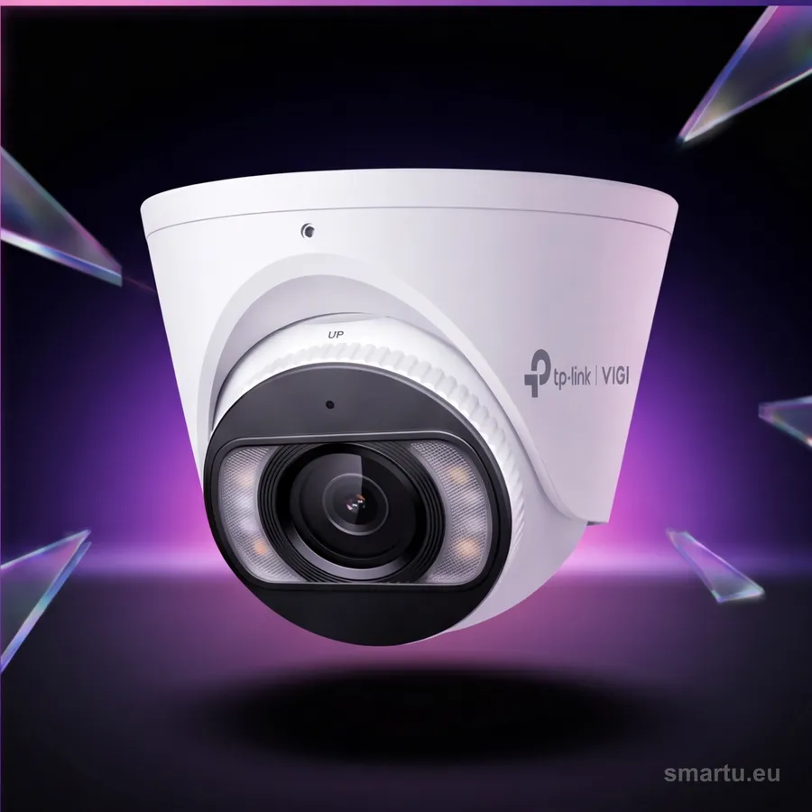 Kamera TP-Link VIGI C445 turret Full-Color na ścianie domu Kamera TP-Link VIGI C445 turret Full-Color na ścianie domu