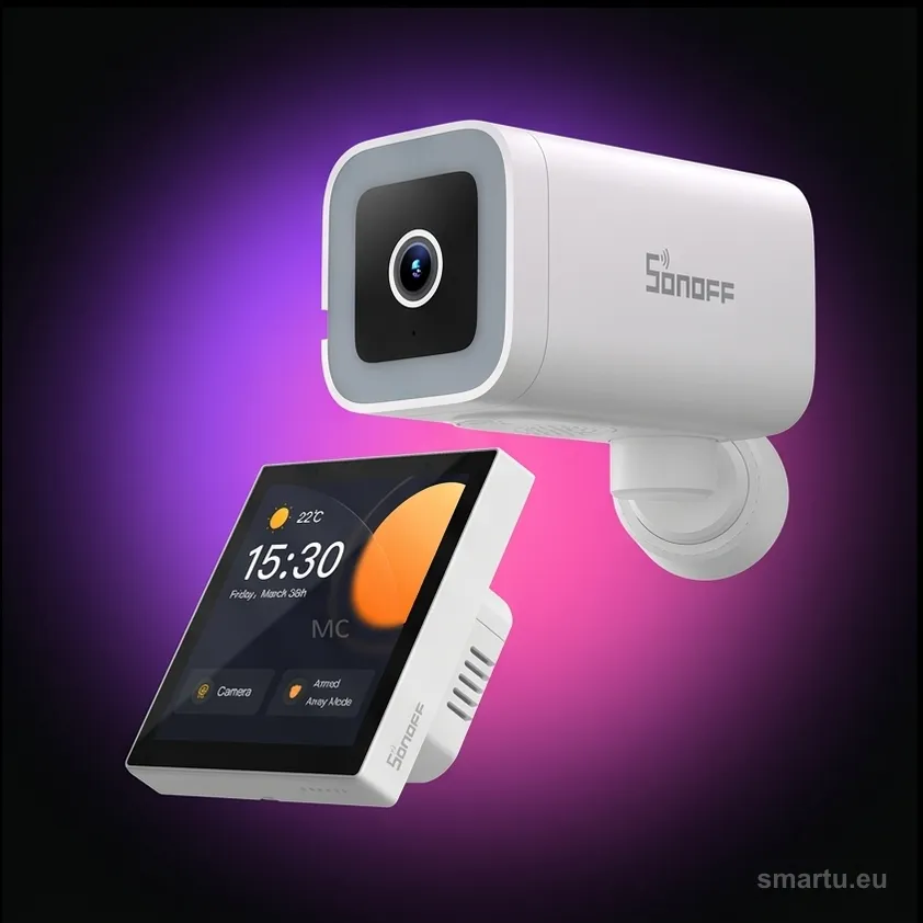 SONOFF Control&Watch zestaw smart home: panel NSPanel Pro 86 z hubem Zigbee + kamera CAM-B1P 2K, sterowanie i podglad