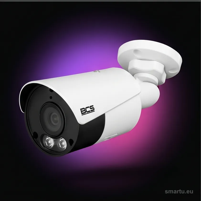 Kamera IP BCS Point BCS-P-TIP14FSR3L3-Ai tubowa 4 Mpx z białym LED przy wjeździe Kamera IP BCS Point BCS-P-TIP14FSR3L3-Ai tubowa 4 Mpx z białym LED przy wjeździe