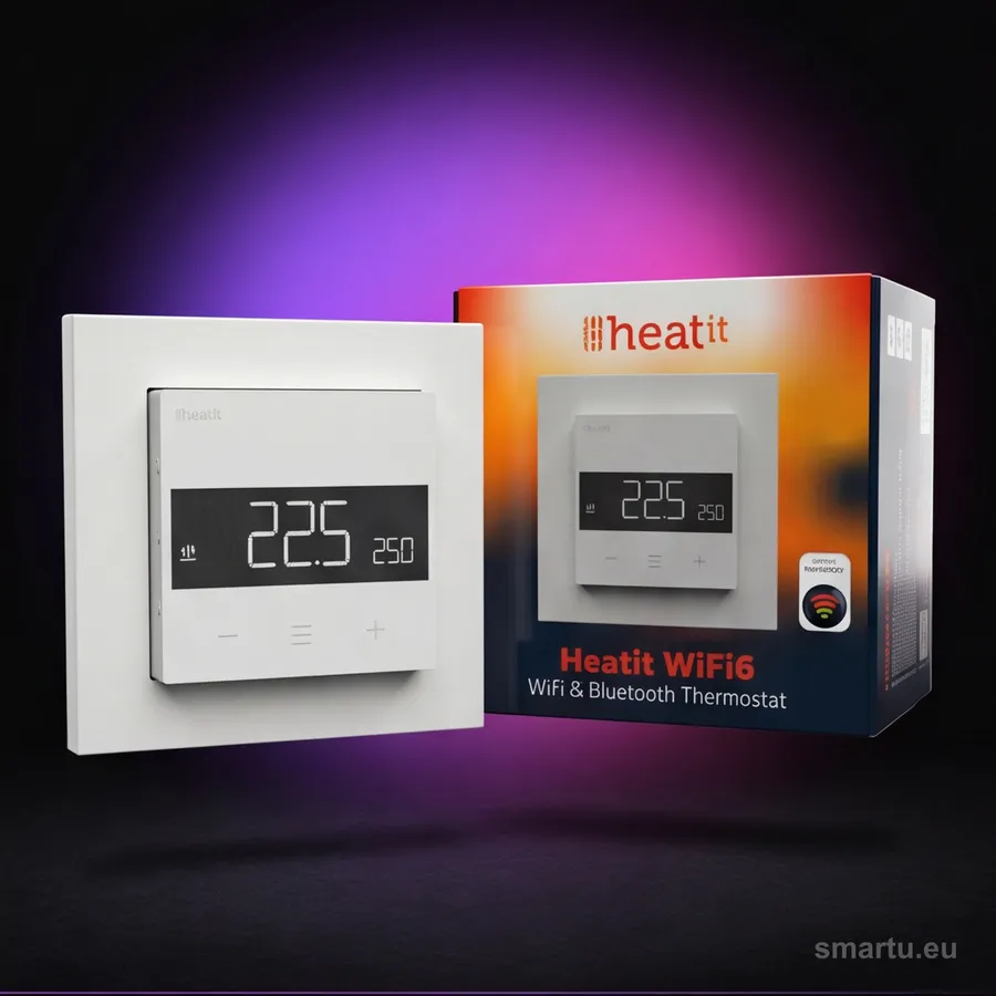 Termostat Heatit WiFi6 ze szklanym białym frontem RAL 9003 Termostat Heatit WiFi6 ze szklanym białym frontem RAL 9003