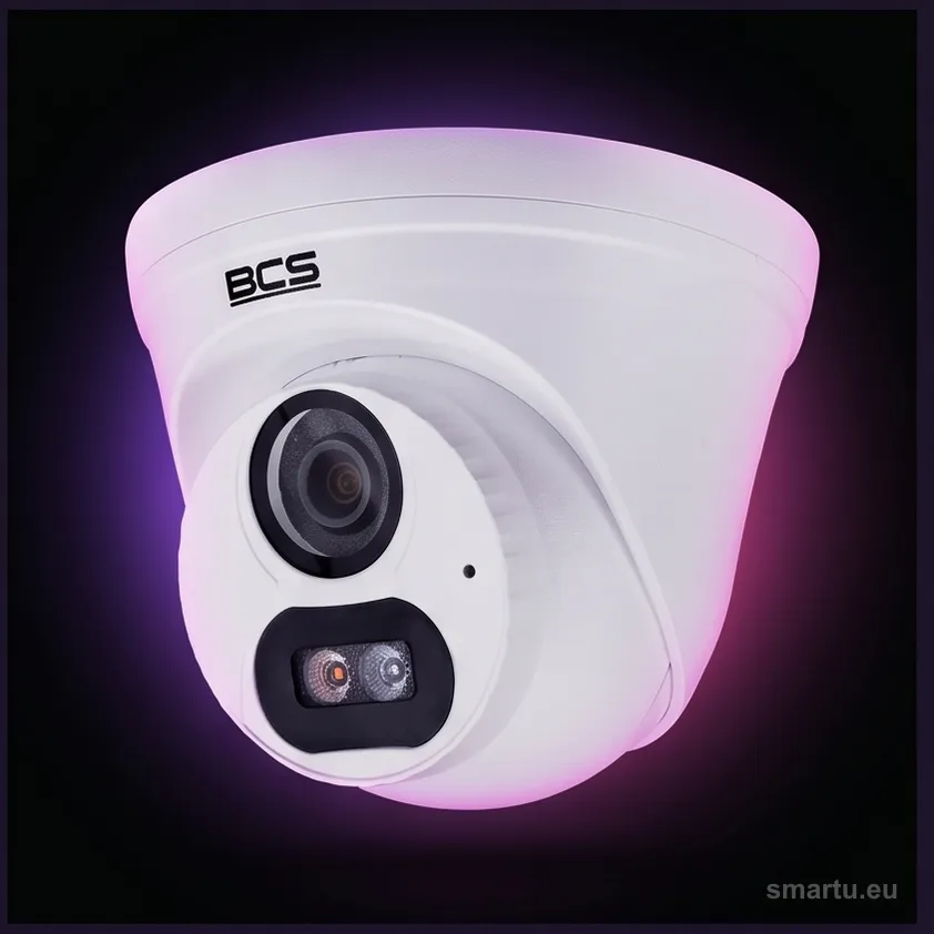 Kamera IP kopułkowa BCS Point BCS-P-EIP14FSR3L3-Ai pod okapem domu Kamera IP kopułkowa BCS Point BCS-P-EIP14FSR3L3-Ai pod okapem domu