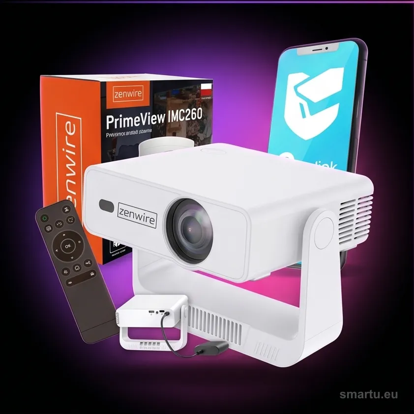 Mini Projektor Przenośny Rzutnik Android 14 WiFi 360 Full HD 4K do Telefonu Zenwire IMC260 Mini Projektor Przenośny Rzutnik Android 14 WiFi 360 Full HD 4K do Telefonu Zenwire IMC260