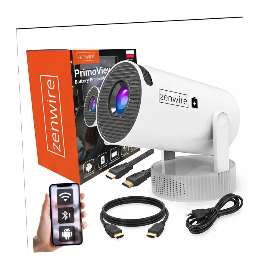 Mini Projektor Android Wifi Rzutnik Full HD Bluetooth z Baterią Zenwire K400 Mini Projektor Android Wifi Rzutnik Full HD Bluetooth z Baterią Zenwire K400