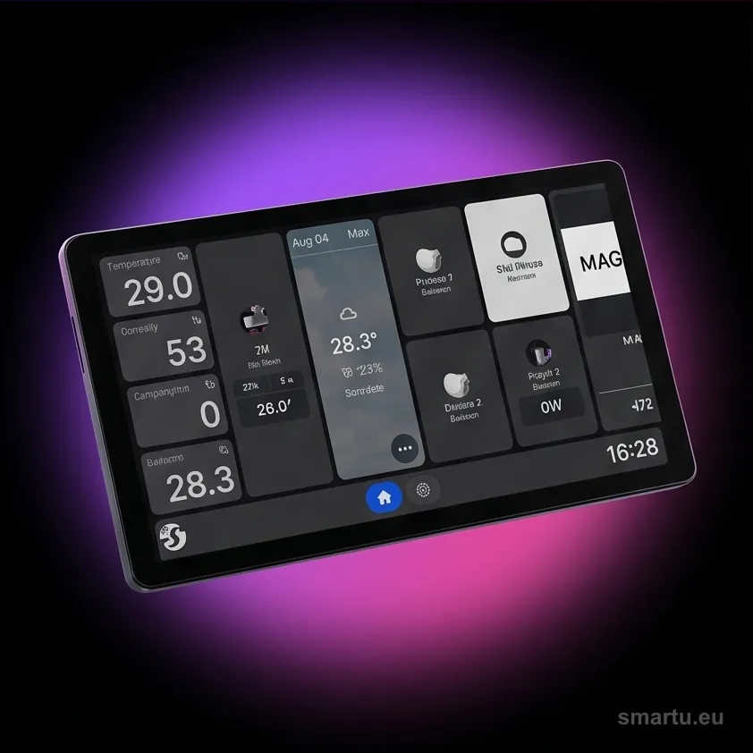 Shelly Wall Display X2i srebrny 6,95 cala ekran dotykowy Wi-Fi 6 Bluetooth smart home, ujęcie 1