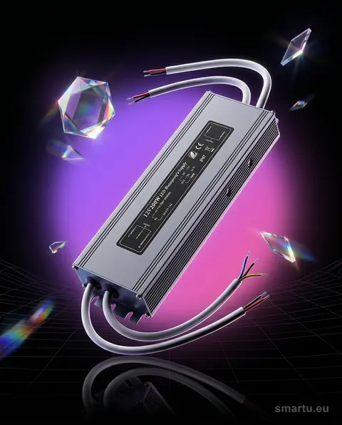 Zasilacz LED 12V 200W IP67 aluminiowy, 16,7A, 2 wyjścia mostkowane Zasilacz LED 12V 200W IP67 aluminiowy, 16,7A, 2 wyjścia mostkowane