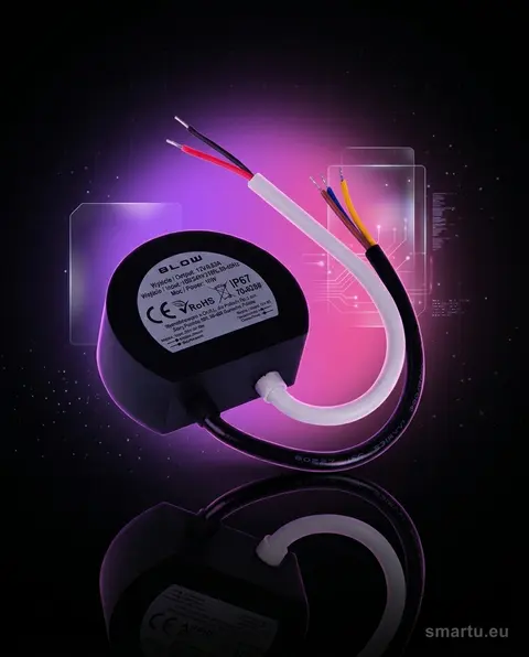 Zasilacz impulsowy 12V 0,83A 10W IP67 dopuszkowy wodoszczelny czarny Zasilacz impulsowy 12V 0,83A 10W IP67 dopuszkowy wodoszczelny czarny