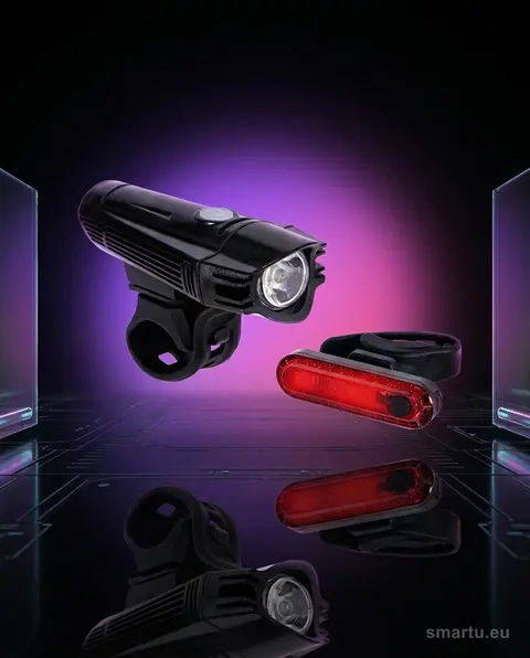 BLOW BL-05 lampki rowerowe przód tył zestaw LED USB akumulator wodoodporne tryby stroboskopowe BLOW BL-05 lampki rowerowe przód tył zestaw LED USB akumulator wodoodporne tryby stroboskopowe