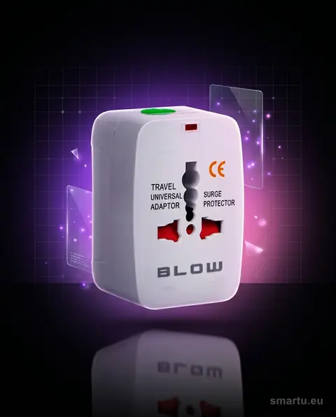 Wtyk sieciowy uniwersalny Europe biały, adapter 10A 250V z filtrem przeciwprzepięciowym Wtyk sieciowy uniwersalny Europe biały, adapter 10A 250V z filtrem przeciwprzepięciowym
