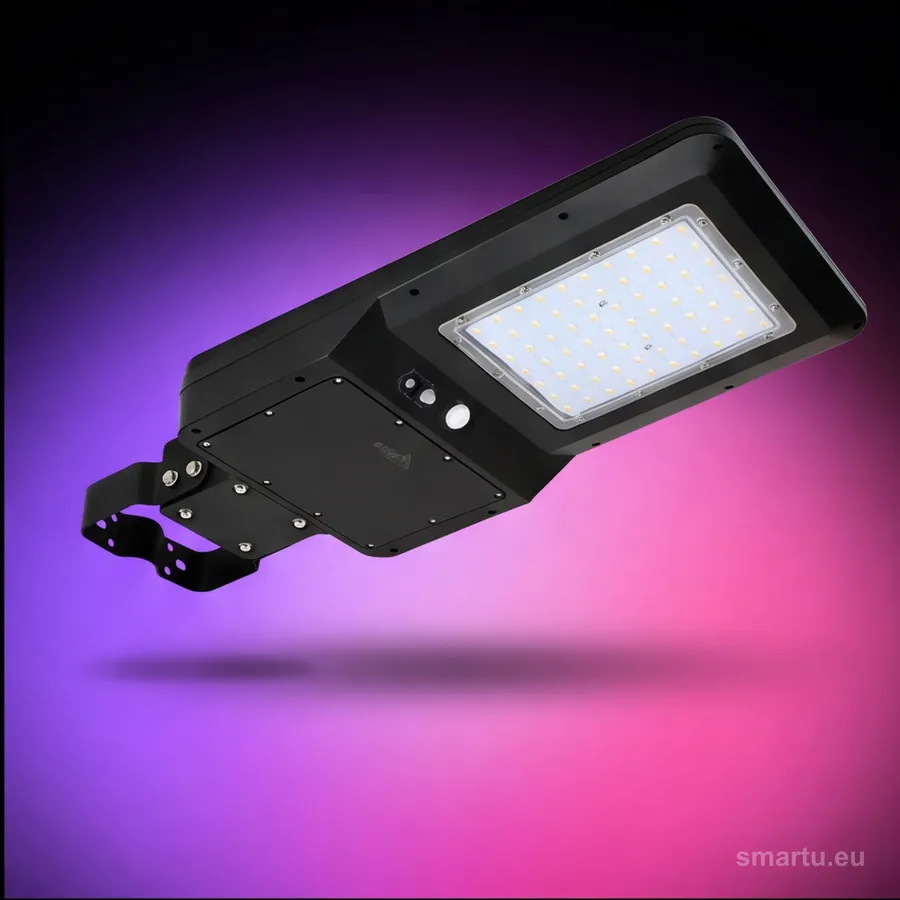 Bemko SOLGER solarna oprawa uliczna LED 40W czarna z czujnikiem PIR na słupie Bemko SOLGER solarna oprawa uliczna LED 40W czarna z czujnikiem PIR na słupie
