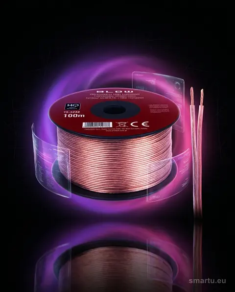 Przewód głośnikowy 2×1,00mm 100m przezroczysty audio do kin domowych i systemów profesjonalnych Przewód głośnikowy 2×1,00mm 100m przezroczysty audio do kin domowych i systemów profesjonalnych