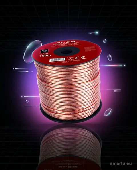Przewód głośnikowy 2×2,50mm 100m przezroczysty do instalacji audio Przewód głośnikowy 2×2,50mm 100m przezroczysty do instalacji audio