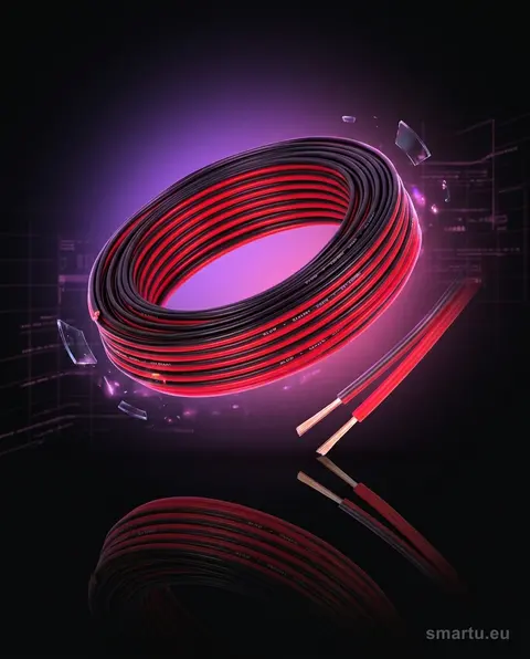 Przewód głośnikowy 2×1,00mm 25m czarno-czerwony do systemów audio domowych i profesjonalnych Przewód głośnikowy 2×1,00mm 25m czarno-czerwony do systemów audio domowych i profesjonalnych
