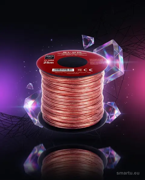 Przewód głośnikowy 2×0,22mm przezroczysty 25m do systemów audio Przewód głośnikowy 2×0,22mm przezroczysty 25m do systemów audio