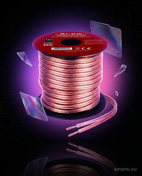 Przewód głośnikowy 2×2,50mm 25m przezroczysty do systemów audio domowych i profesjonalnych Przewód głośnikowy 2×2,50mm 25m przezroczysty do systemów audio domowych i profesjonalnych