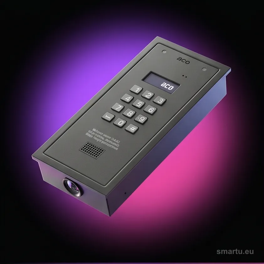 ACO CDNP7ACC ST G3 centrala domofonowa aluminiowa z LCD przy wejściu do kamienicy ACO CDNP7ACC ST G3 centrala domofonowa aluminiowa z LCD przy wejściu do kamienicy
