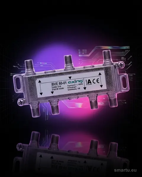 Rozgałęźnik F Axing BVE 60-01 GN-6GN 1 wejście 6 wyjść 75 Ohm Rozgałęźnik F Axing BVE 60-01 GN-6GN 1 wejście 6 wyjść 75 Ohm