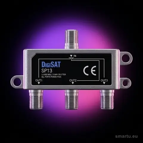 DigiSat Rozgałęźnik sygnału F 1 wejście na 3 wyjścia, 5-2400 MHz, cynkowy SP13 do instalacji antenowych DigiSat Rozgałęźnik sygnału F 1 wejście na 3 wyjścia, 5-2400 MHz, cynkowy SP13 do instalacji antenowych